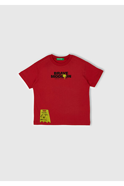 United Colors of Benetton Tricou băiat Roșu Claret 3JERC10PE