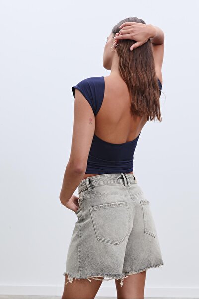 Stradivarius Uzun denim şort