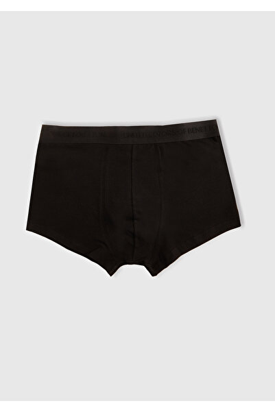 United Colors of Benetton Ανδρικό σετ μπόξερ 3 τεμαχίων με λογότυπο από μαύρο βαμβάκι