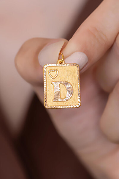 Bayar Gold 14 Ayar Altın D Harf Kalpli Kolye Ucu