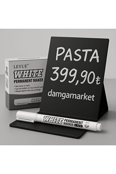 DamgaMarket 1 adet Silinebilir Beyaz Kalem, Pvc Etiket Kalemi, 2.0mm Yağlı Su Geçirmez Kalem