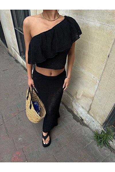 Lijuri Nadia ruffle detailed crochet set 9866