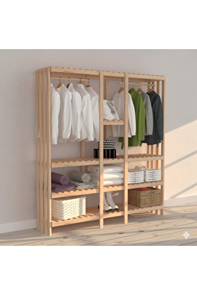 Fokai Wood Olympos - Açık ahşap gardırop