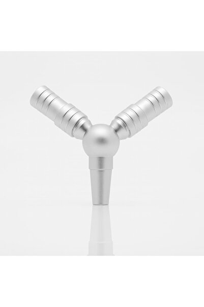 nargilestore Çiftli Nargile Hortum Adaptörü – Tek Çıkışı 2’ye Çeviren Marpuç Aparatı - Gri