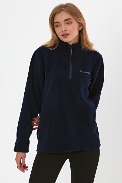 COMBİNE MİCHAİL Γυναικείο Navy Blue Fleece Μισό φερμουάρ Outdoor Fleece Jacket Tactical Flecee