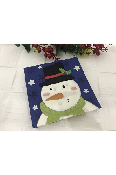 Deniz Party Store Новорічна серветка «Сніговик» Паперова серветка, 20 штук