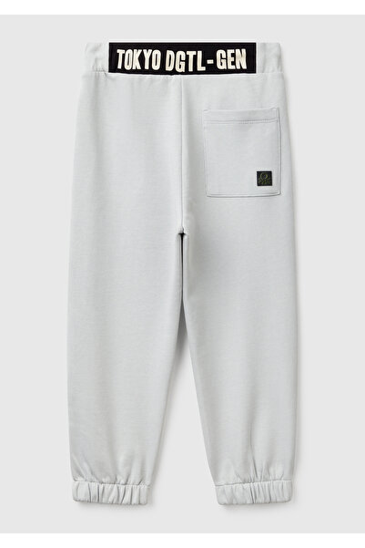 United Colors of Benetton Φόρμα Jogger με λογότυπο με λεπτομέρεια για αγόρι σε γκρι μελανζέ πίσω τσέπη