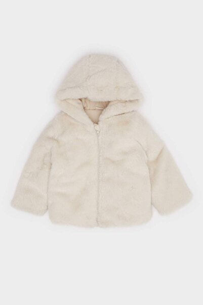 DeFacto Kız Bebek Polar Astarlı Peluş Kapüşonlu Mont C5319A524AU