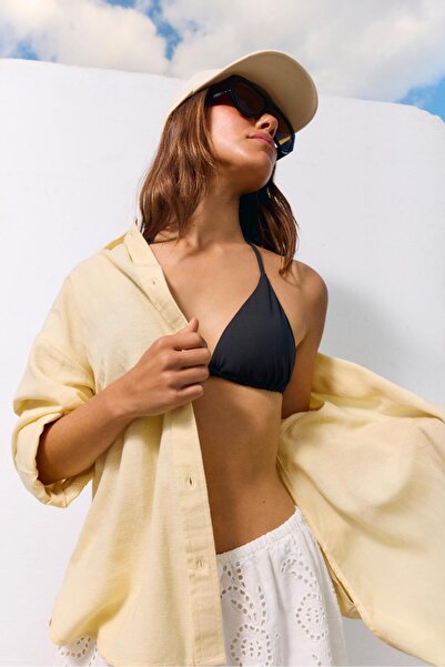 Stradivarius Keten karışımlı gömlek