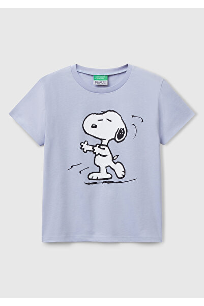 United Colors of Benetton Tricou cu imprimeu Liliac Peanuts pentru fete
