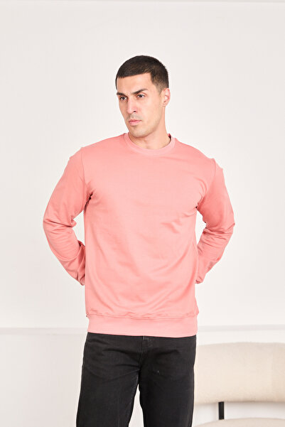 STOCX Erkek Basic Uzun Kollu Düz Sweatshirt