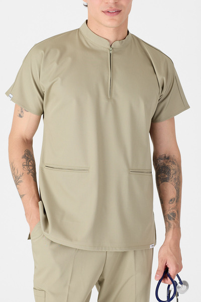 Owlet Medikal Lycra Green Hakim Collar Scrubs