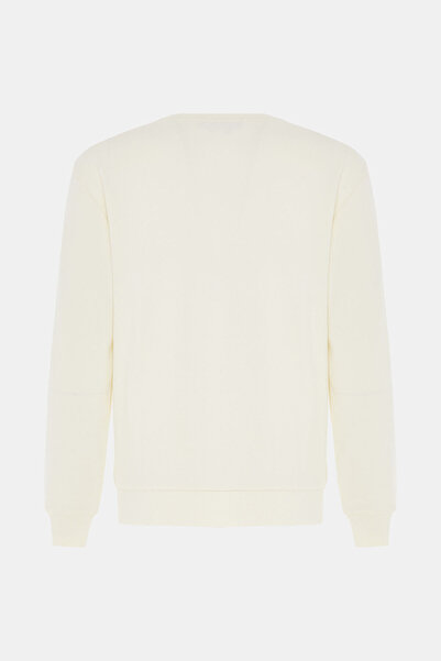 W Collection ECRU BICYCLE COLLAR LONG SLEEVE SWEATSHIRT