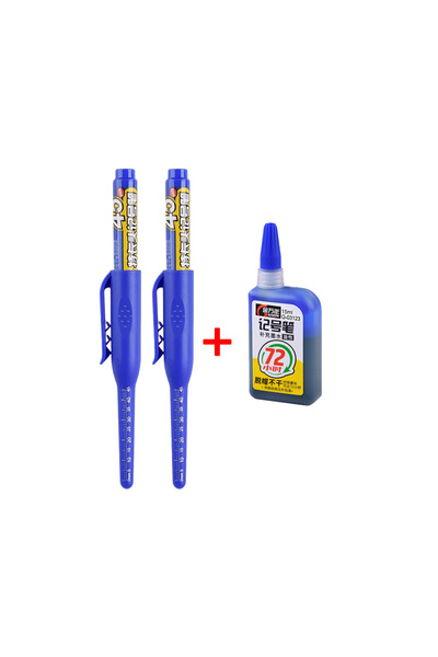 Choice blue 2pen 1ink 45mm Waterproof Deep Hole Marker Pens Long Nib Head Car...