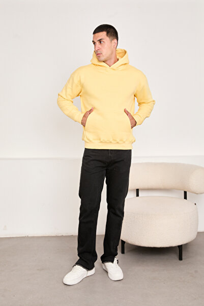 STOCX Erkek Basic Oversize Kapüşonlu Sweatshirt