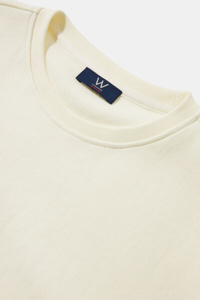 W Collection ECRU BICYCLE COLLAR LONG SLEEVE SWEATSHIRT