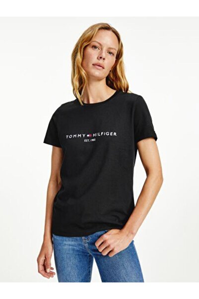 Tommy Hilfiger Γυναικείο T-Shirt WW0WW31999BDS Μαύρο