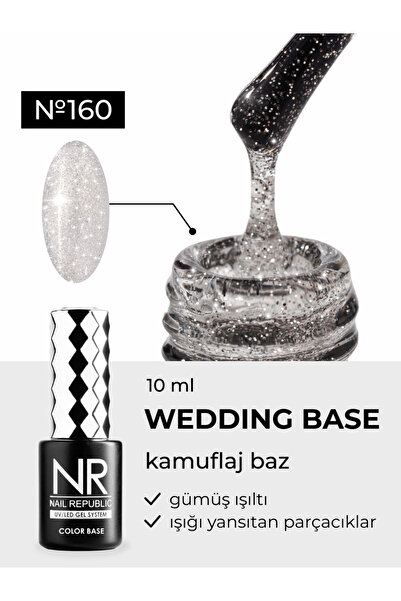 Nail Republic Kalıcı Oje Base Beyaz Kamuflaj Wedding 160 Simli 10 ml