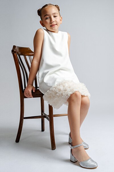 mnpc Pantofi de seara cu toc argintiu pentru fete