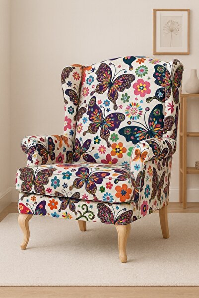 Enesar Home Kelebek Desen Dijital Baskı Döşemelik Kumaş