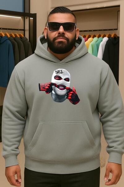 DM DOLCE MORE Hanorac de mărime mare cu imprimeu de mască