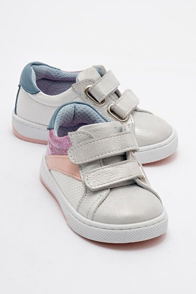 mnpc Kız Çocuk Beyaz Hakiki Deri Günlük İlk Adım Ayakkabı