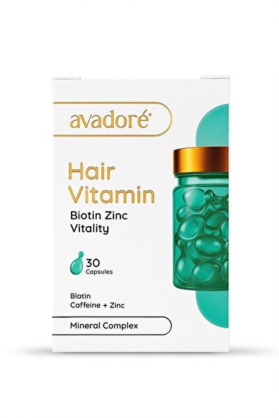 -SAÇ VİTAMİNİ+ MİNİ MAKYAJ ÇANTASI HEDİYE-BIOTIN ZINC VITALITY + MİNERAL+KAFEİN -PÜRÜZSÜZ- 30 KAPSÜL