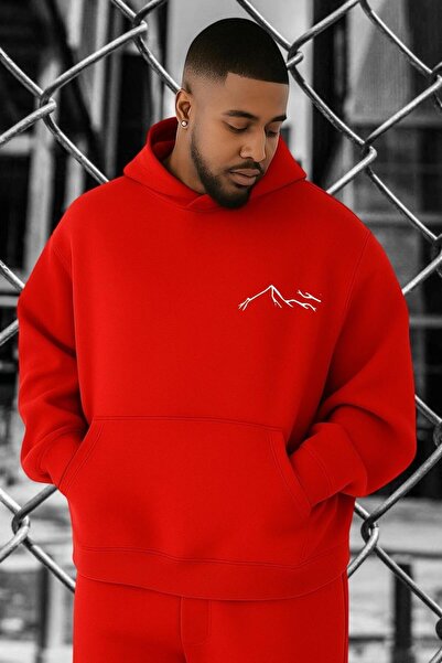 E-ROMA Hanorac de mărime mare cu imprimeu de munte