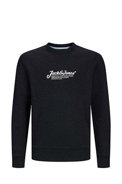 Jack & Jones JJBEAU CREW NECK JNR Siyah Erkek Çocuk Sweatshirt