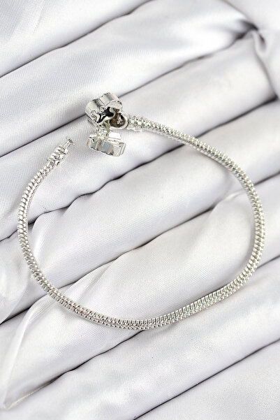 Lisinya Brass Charm Zircon Stone Clover Model Silver Color Women's Bracelet -