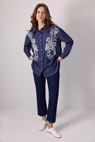 Touché Privé Πουκάμισο με κέντημα αντίθεσης