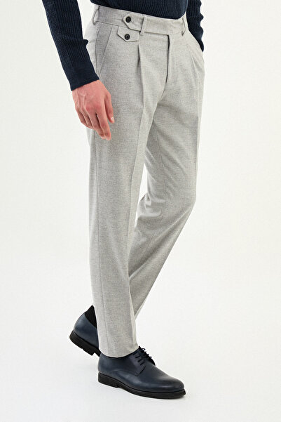 Mcr Textured Slimfit Pleated Men's Trousers Gray - 38334.25K