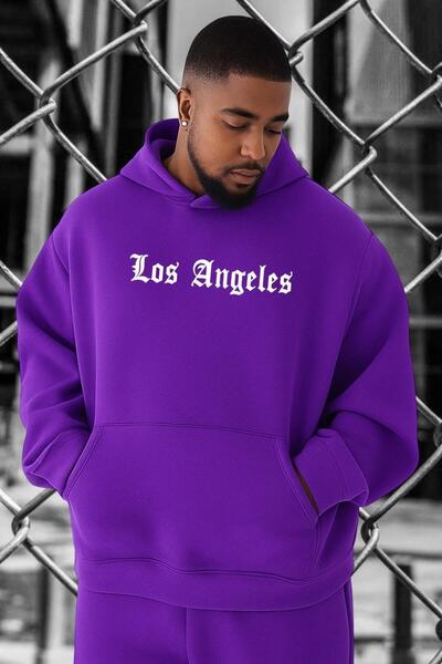 DM DOLCE MORE سويت شيرت مطبوع بمقاس كبير من لوس أنجلوس