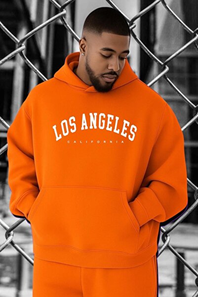 DM DOLCE MORE سويت شيرت مطبوع بمقاس كبير من لوس أنجلوس