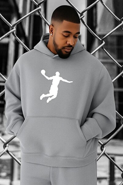 DM DOLCE MORE سويت شيرت كبير الحجم مطبوع عليه كرة السلة