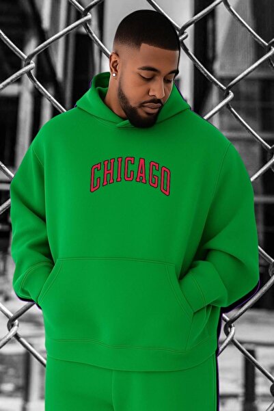 DM DOLCE MORE سويت شيرت شيكاغو بطبعة كبيرة الحجم