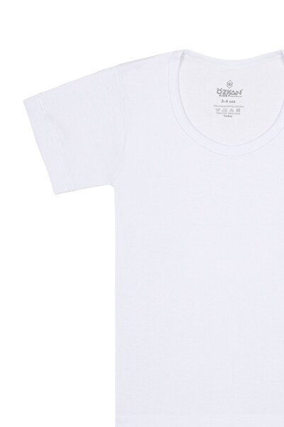 ÖZKAN underwear Özkan 0803 - Boy's Athlete Undershirt 5 Pack, 100% Cotton, Flexible and Comfortable, Wide Collar, Short Sleeve