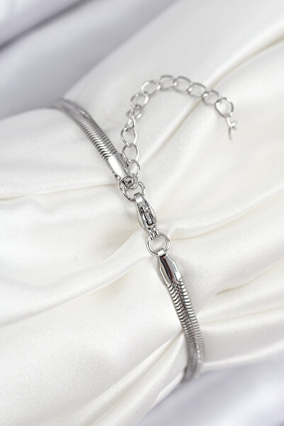 Lisinya سوار نسائي من النحاس والزركون بحجر النجمة موديل فضي اللون -