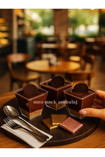 Genel Markalar *8 Tane** Adet Prizma Mini Mika Plastik Kare Kap Küp Sunum Kas...