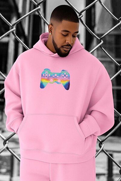 DM DOLCE MORE Hanorac supradimensionat cu imprimeu pentru consolă de jocuri