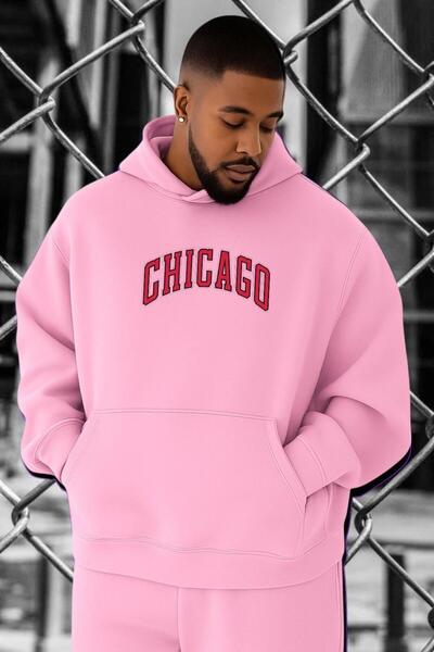 DM DOLCE MORE سويت شيرت شيكاغو بطبعة كبيرة الحجم