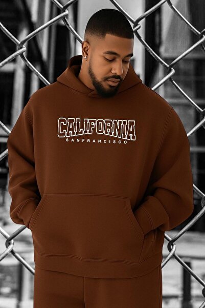 DM DOLCE MORE سويت شيرت كبير الحجم مطبوع عليه كاليفورنيا