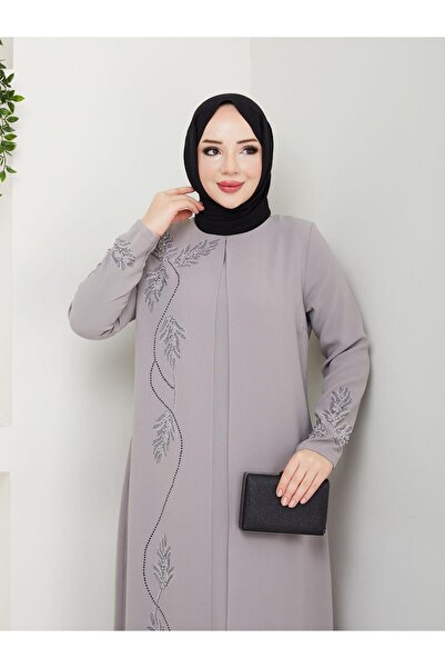 ESLEMNUR Rochie de mamă cu frunze de piatră de mărime mare En7008