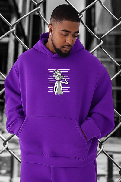 E-ROMA РИК И МОРТИ ПЕЧАТЕНА ОВЕРСАЙЗ СУИТШИРТ