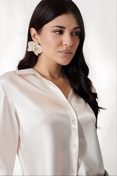 hazelin New Cream Satin Shirt - Light and Surface HZL22W-BD139641