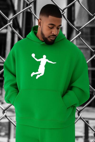 DM DOLCE MORE سويت شيرت كبير الحجم مطبوع عليه كرة السلة