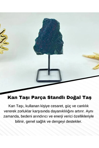 Saff Doğal Taş Sertifikalı Kan Taşı Parça Standlı Doğal Taş 212100