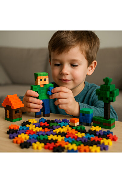 ankahometoys Blockland 400 Parça Pixel Yaratıcı Tasarım Minecraft Puzzle Eğitici Geliştirici Yapı İnşa Oyuncak
