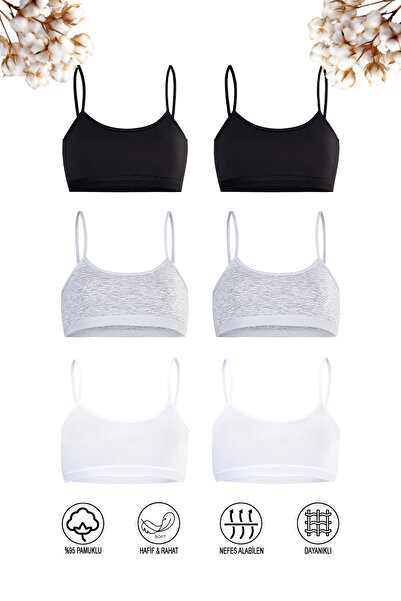 ÖZKAN underwear Özkan 42324 6'lı Paket Kız Çocuk Pamuklu Karışık Renk Süprem ...