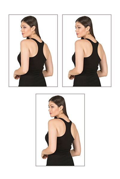 ÖZKAN underwear Özkan 7416 - 3 Pack Women's Single Jersey Flexible Comfortable Sneakers, Thick Straps and Cross Back